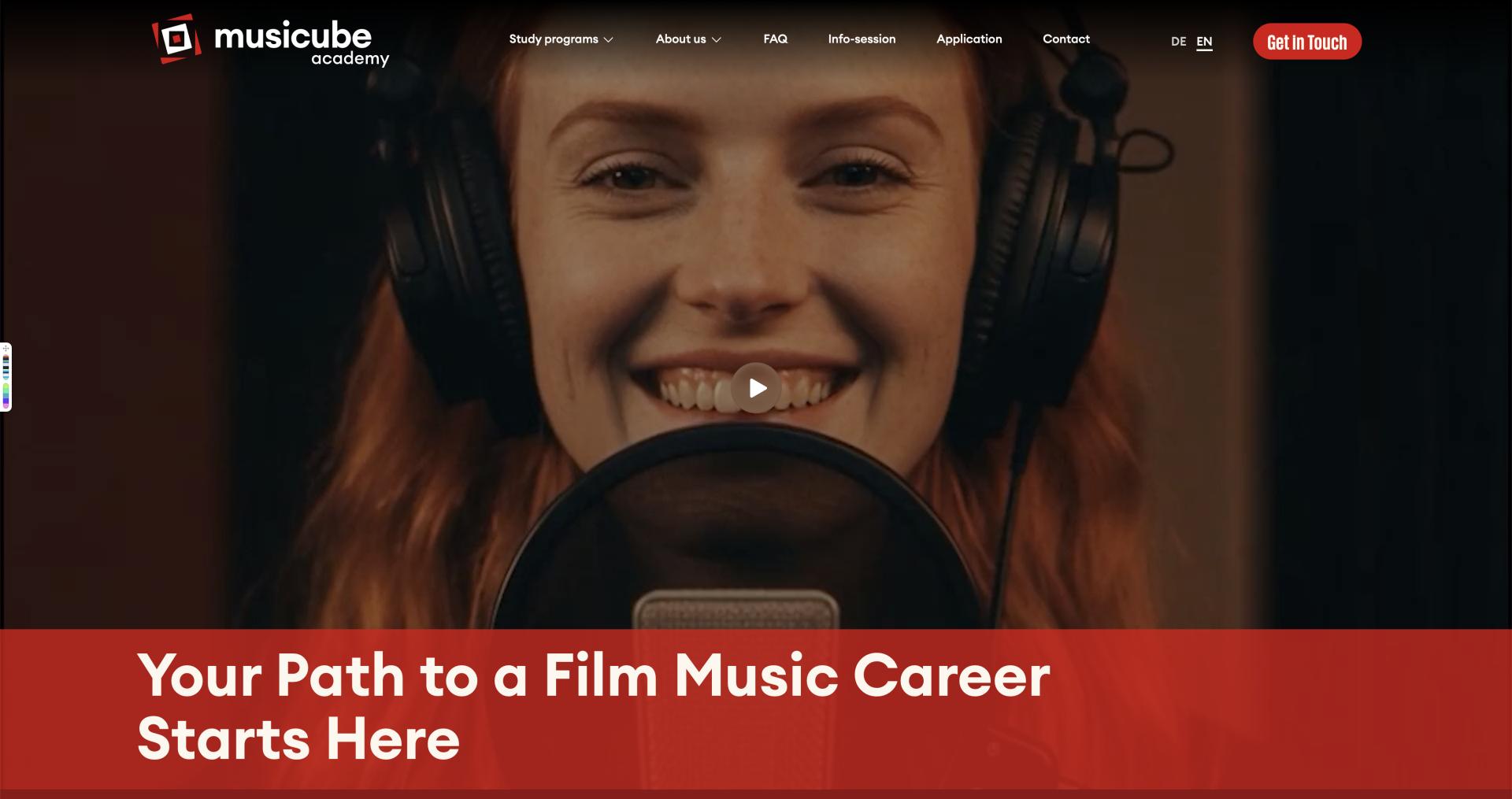 Musicube Academy – Website & Custom CMS