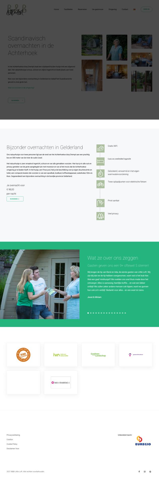 Website voor B&B Little Loft — impressie 1